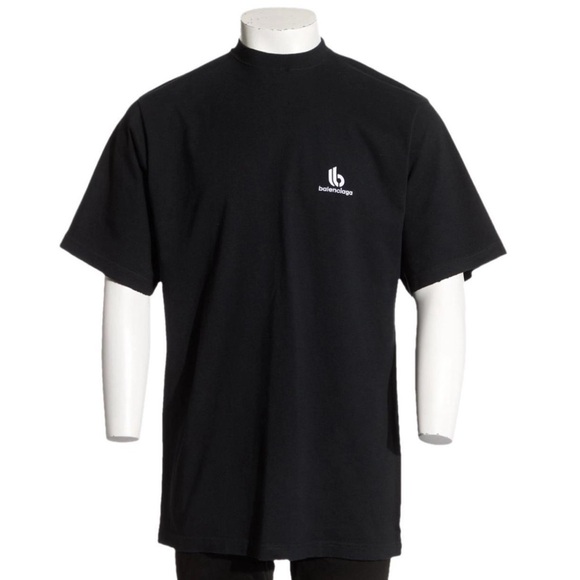 Balenciaga Logo Black Short Sleeve Tee - Picture 2 of 5